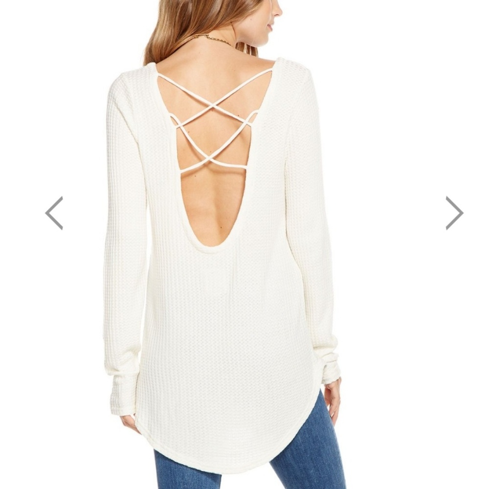 Chaser Thermal L/S Strappy Back Shirttail Tee - Picture 2 of 8